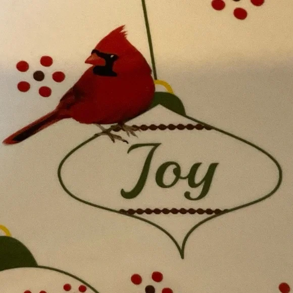 Temp-Tations 2 QT Asymmetrical Poinsettia Bowl with Cardinal and Ornaments - Picture 6 of 14